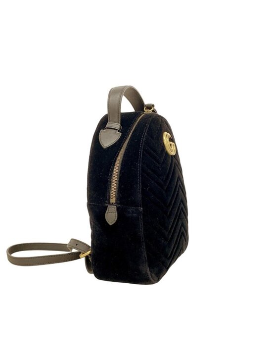 Gucci Backpack GG Marmont Velvet Black Gold main image 7